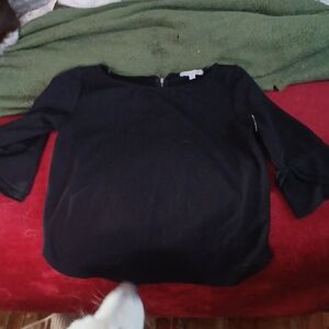 Green Envelope Black Blouse